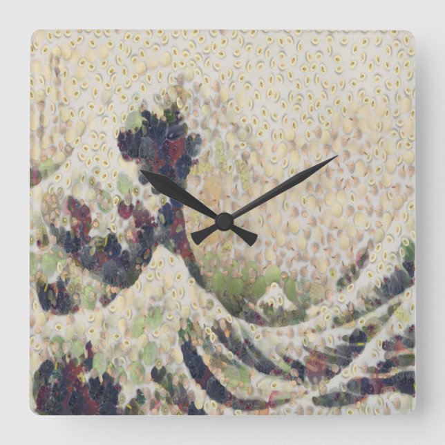 Reloj Cuadrado La Gran Ola De Honeydew Melon Bella Artes Spoof (Anverso)