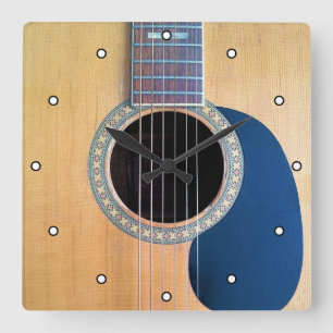 Reloj Cuadrado La guitarra acústica reducida con puntos