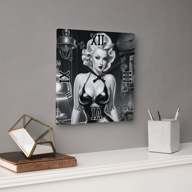 Reloj Cuadrado La hermosa mirada de la ciencia de Xzendor7 (Oficina)