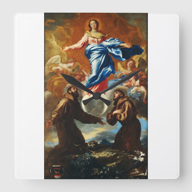 Reloj Cuadrado La Inmaculada Concepción de la Virgen María (Anverso)