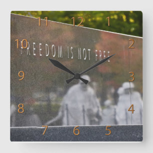 Reloj Cuadrado La libertad no es libre, memoria coreana de guerra