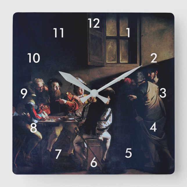 Reloj Cuadrado La llamada de San Mateo, Caravaggio (Anverso)