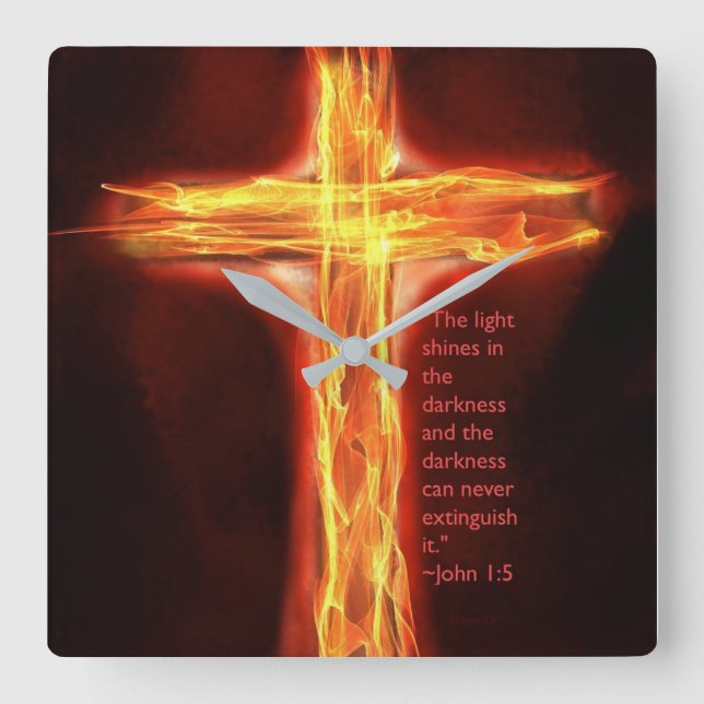 Reloj Cuadrado La "luz brilla " (Anverso)