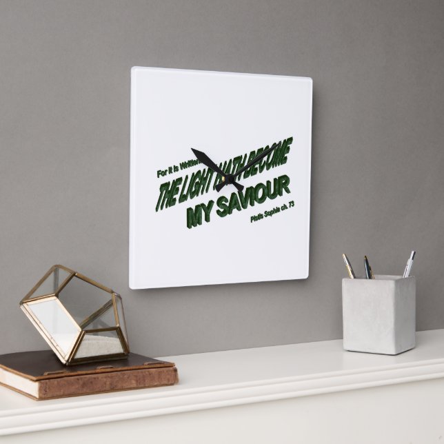 Reloj Cuadrado La luz se convierte en mi salvador - verde (Oficina)