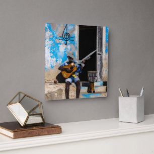 Reloj Cuadrado La música es la medicina de la mente