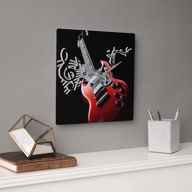 Reloj Cuadrado La música toca el día de hoy (Oficina)