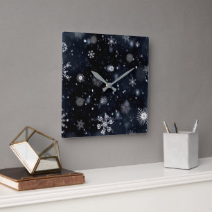 Reloj Cuadrado La Navidad de SlipperyJoe invernal mágica pacífica