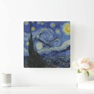 Reloj Cuadrado La noche estrellada de Van Gogh