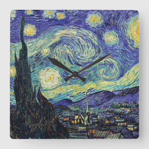Reloj Cuadrado La noche estrellada de Van Gogh