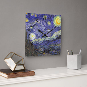 Reloj Cuadrado La noche estrellada por Vincent van Gogh