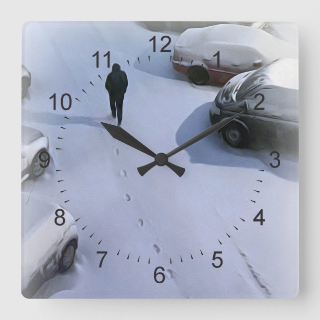 Reloj Cuadrado La nueva nieve (Anverso)