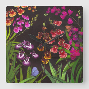 Reloj Cuadrado La orquídea equitante de Tolumnia Oncidium florec