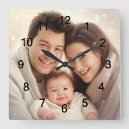 Reloj Cuadrado La pared de fotos de tu familia favorita