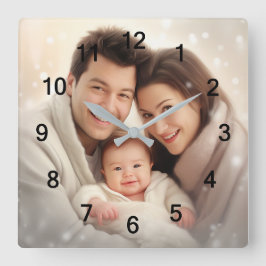 Reloj Cuadrado La pared de fotos de tu familia favorita