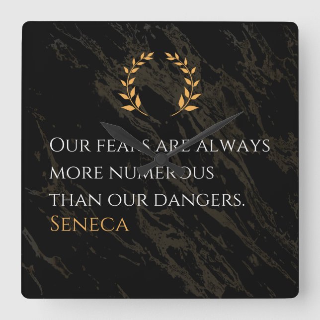 Reloj Cuadrado La percepción de Séneca: miedo comparado con pelig (Anverso)
