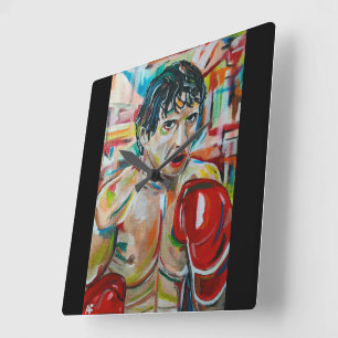 Reloj Cuadrado La pintura del boxeador de Alfred Fox