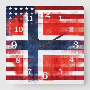Reloj Cuadrado La pintura sucia frota ligeramente la bandera
