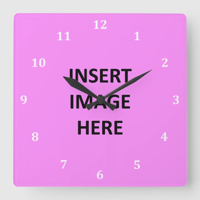 Reloj Cuadrado La plantilla de encargo blanca de los números de (Anverso)