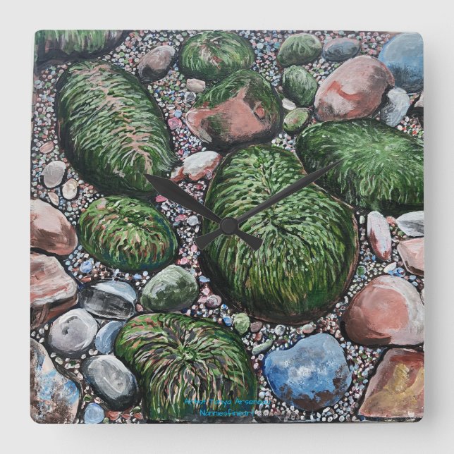 Reloj Cuadrado La playa de la Naturaleza Rocca Moderna (Anverso)