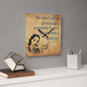 Reloj Cuadrado La princesa de SlipperyJoe aplaude caminar diverti