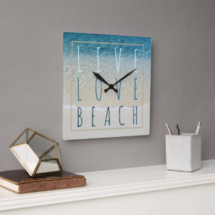 Reloj Cuadrado La resaca de motivación del océano de las azules