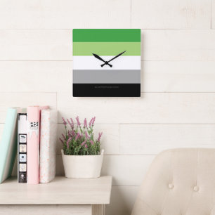 Reloj Cuadrado La romántica bandera del orgullo de SlipperyJoe ob