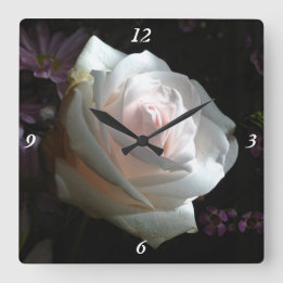 Reloj Cuadrado La Rosa Blanca -