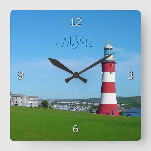 Reloj Cuadrado La Torre de Smeaton, la Casa, Plymouth (Anverso)