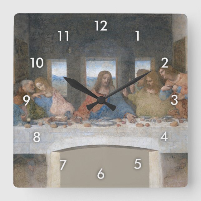 Reloj Cuadrado La última cena, Leonardo da Vinci (Anverso)