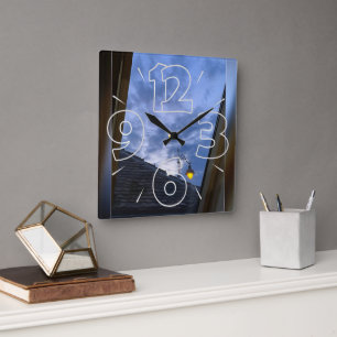 Reloj Cuadrado La ventana del ático