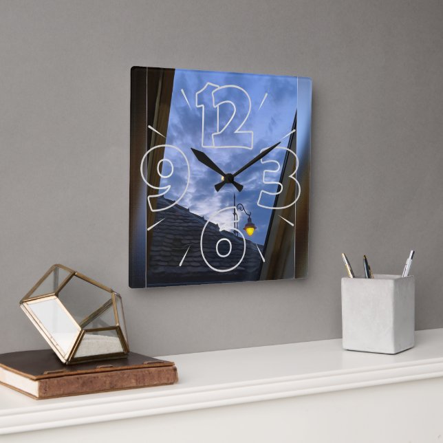 Reloj Cuadrado La ventana del ático (Oficina)