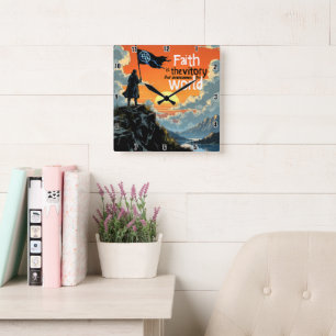 Reloj Cuadrado La victoria de la fe: vence al mundo