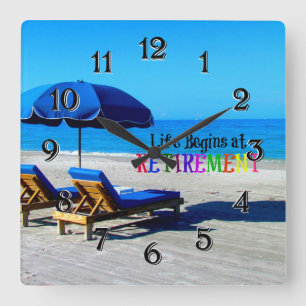 Reloj Cuadrado La vida comienza en la jubilación