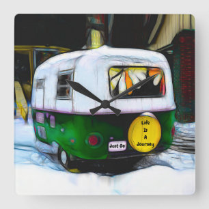 Reloj Cuadrado La Vida Hippie Retro Es Un Viaje A Caminar