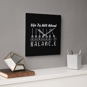 Reloj Cuadrado La vida se trata de equilibrio inspiración motivac