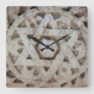 Reloj Cuadrado La vieja estrella de David tallando, Israel