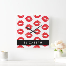 Reloj Cuadrado Labios Rojos, Labios Rojos, Patrón De Labios, Su N