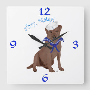Reloj Cuadrado Labrador Retriever marrón chocolate