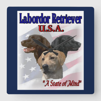 Reloj Cuadrado Labrador Retriever Patriotic Gifts