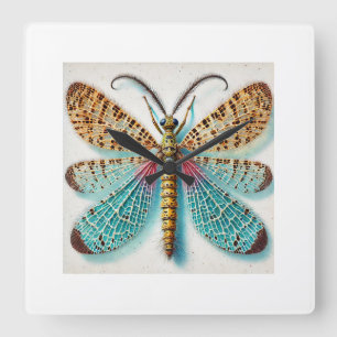 Reloj Cuadrado Lacewing Neuropteran 060824IREF205 - Watercolor