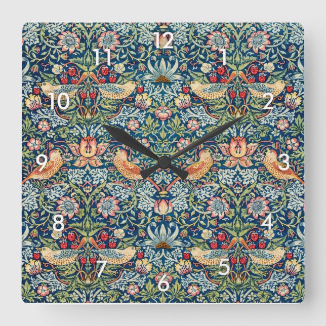 Reloj Cuadrado Ladrón de fresa, William Morris (Anverso)