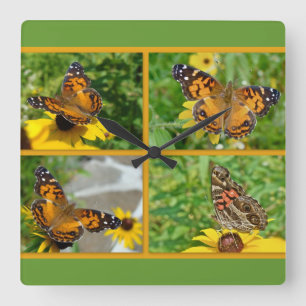 Reloj Cuadrado Lady Mariposa Americana - Vanessa virginiensis