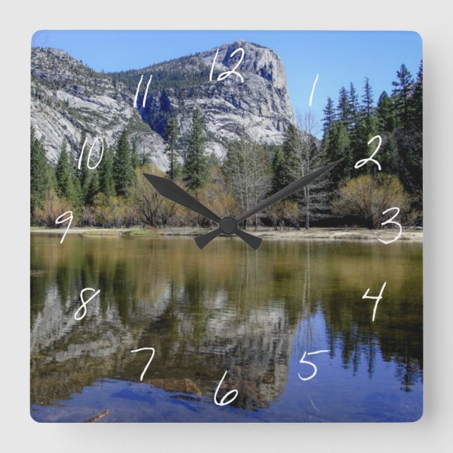 Reloj Cuadrado Lago Espejo (Anverso)