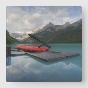 Reloj Cuadrado Lago Louise & Canoes, Alberta Canadá