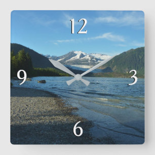 Reloj Cuadrado Lago Mendenhall en el paisaje Juneau Alaska