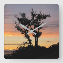 Reloj Cuadrado Lago Michigan Sunset