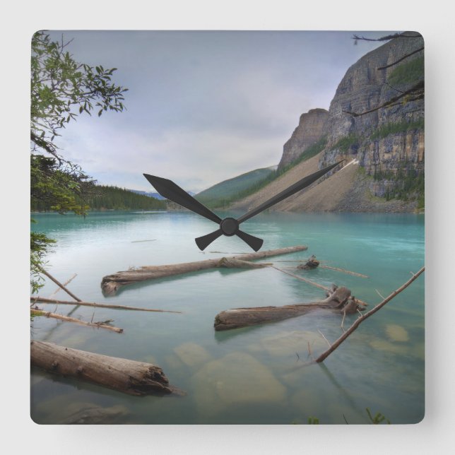 Reloj Cuadrado Lago Moraine, Alberta Canadá (Anverso)