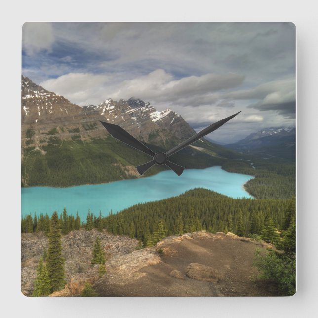 Reloj Cuadrado Lago Peyto, Alberta Canadá (Anverso)