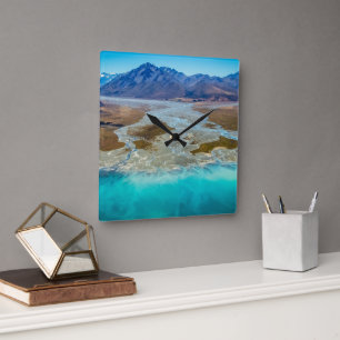Reloj Cuadrado Lago Tekapo y Alpes del Sur, Nueva Zelandia
