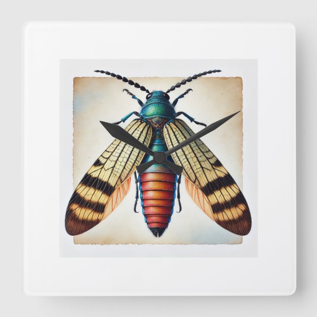 Reloj Cuadrado Lagria dorsal view painting 050824IREF228 - Waterc (Anverso)